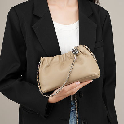 Genuine Leather Ladies Purse And Handbags For Women With Luxury Chain Shoulder Bags