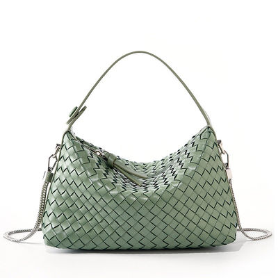 Other Pattern Type Genuine Leather Woven Purses For Ladies Chain Shoulder Messenger Bag