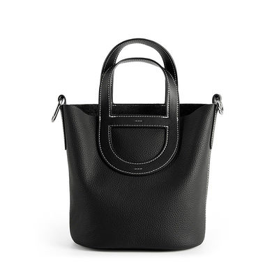 Designer Vintage Cow Leather Female Crossbody Shoulder Handbag Bucket for All Seasons
