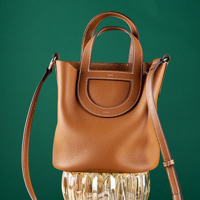 Designer Vintage Cow Leather Female Crossbody Shoulder Handbag Bucket for All Seasons