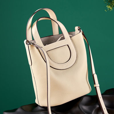 Designer Vintage Cow Leather Female Crossbody Shoulder Handbag Bucket for All Seasons