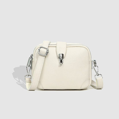 Fashion Casual Shoulder Crossbody Bag in Genuine Cow Leather Zipper Hasp Closure