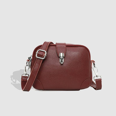 Fashion Casual Shoulder Crossbody Bag in Genuine Cow Leather Zipper Hasp Closure