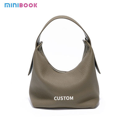 All Seasons Genuine Leather Large Lady Messenger Bag Lichee Pattern Soft Shoulder Bag