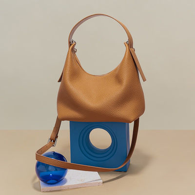 All Seasons Genuine Leather Large Lady Messenger Bag Lichee Pattern Soft Shoulder Bag