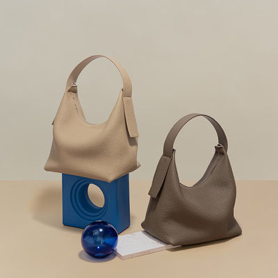 All Seasons Genuine Leather Large Lady Messenger Bag Lichee Pattern Soft Shoulder Bag