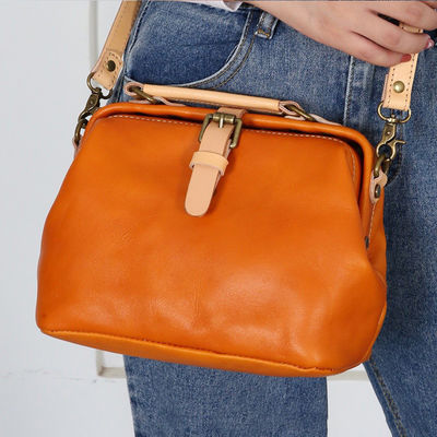 Retro Genuine Leather Top Layer Vegetable Tanned Cowhide Sen Series Ins Crossbody Bag