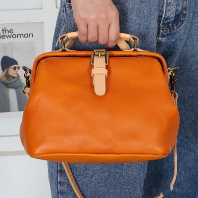 Retro Genuine Leather Top Layer Vegetable Tanned Cowhide Sen Series Ins Crossbody Bag