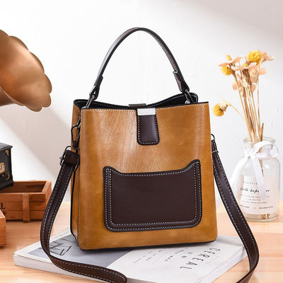 Retro Pink Small PU Leather Casual Teenager Ladies Shoulder Bag for Fashionable Women