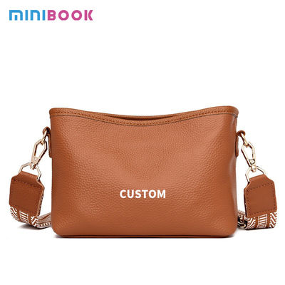 Single Strap Genuine Leather Women's Sling Shoulder Messenger Bags with Wide Shoulder