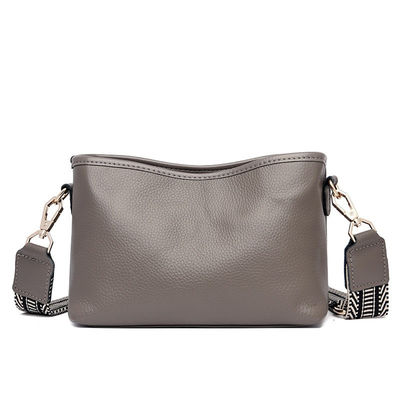 Single Strap Genuine Leather Women's Sling Shoulder Messenger Bags with Wide Shoulder