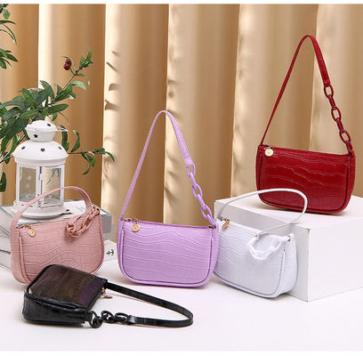 2024 Korean Alligator Underarm Zipper Bag PU Ladies Shoulder Bag for All Seasons