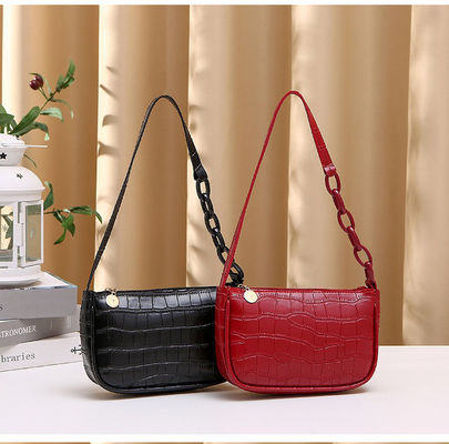 2024 Korean Alligator Underarm Zipper Bag PU Ladies Shoulder Bag for All Seasons