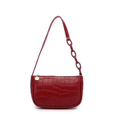2024 Korean Alligator Underarm Zipper Bag PU Ladies Shoulder Bag for All Seasons