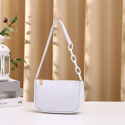 2024 Korean Alligator Underarm Zipper Bag PU Ladies Shoulder Bag for All Seasons