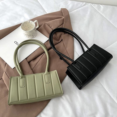 Ladies Shoulder Handbag in Simple Striped Pattern for Women by Korean Designer