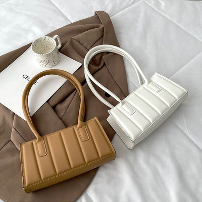 Ladies Shoulder Handbag in Simple Striped Pattern for Women by Korean Designer