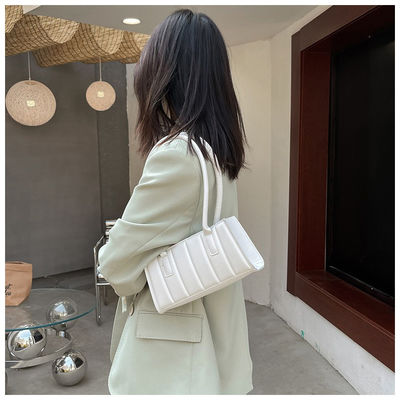 Ladies Shoulder Handbag in Simple Striped Pattern for Women by Korean Designer