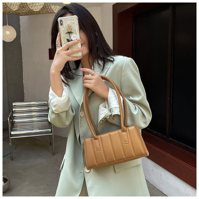 Ladies Shoulder Handbag in Simple Striped Pattern for Women by Korean Designer