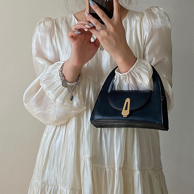 Single Handle PU Leather Tote Purse for Women Elegant and Luxurious Half Moon Bag