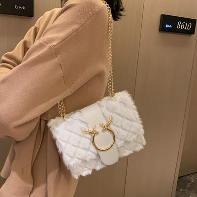 OEM 2024 Fashion Bolsos Luxury Mini Shoulder Messenger Hand Bags Plush Small Square Bag