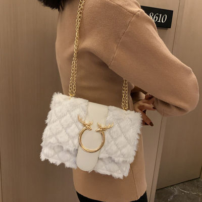 OEM 2024 Fashion Bolsos Luxury Mini Shoulder Messenger Hand Bags Plush Small Square Bag