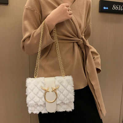 OEM 2024 Fashion Bolsos Luxury Mini Shoulder Messenger Hand Bags Plush Small Square Bag