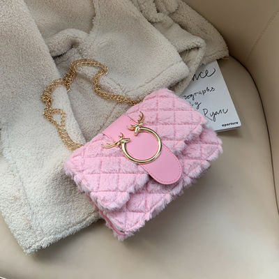OEM 2024 Fashion Bolsos Luxury Mini Shoulder Messenger Hand Bags Plush Small Square Bag