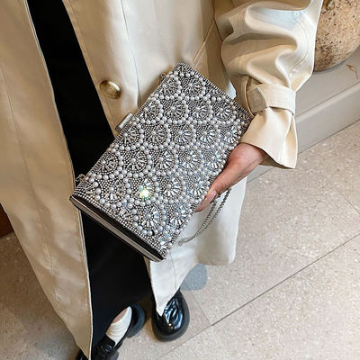 2023 Light Lady Pearl Chain Bags Lady Design Purses For Females Zipper Hasp Closure