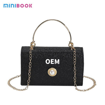 Small Square Bag with Fashion Chain Shoulder Strap 2024 Texture Metal Handbag