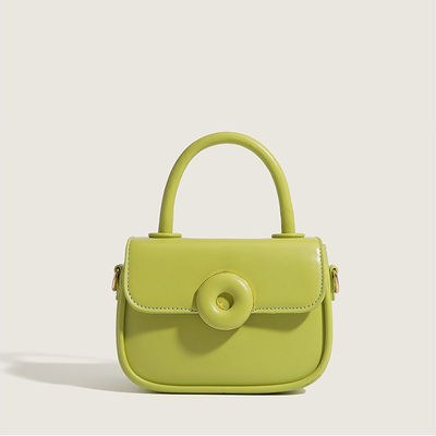 Adjustable Women's Leather Shoulder Bag with Button Closure and Crossbody Function