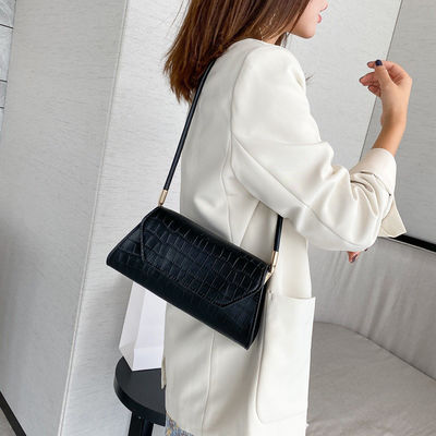 Vintage Fashionable Small Square Bag Design Trendy Simple Underarm Pu Leather Handbag