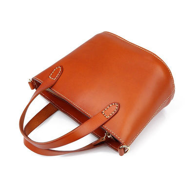 Exquisite Lady Style Top Layer Vegetable Tanned Cowhide Shoulder Crossbody Saddle Bag