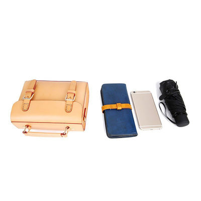 Polyester Lined Retro Cowhide Crossbody Bag in First Layer Vegetable Tanned Leather