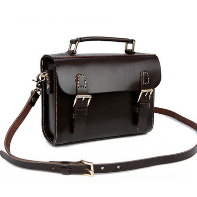 Polyester Lined Retro Cowhide Crossbody Bag in First Layer Vegetable Tanned Leather