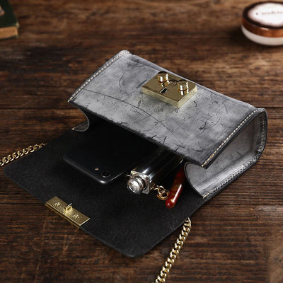 Custom Logo Retro Matt Wax Vegetable Tanned Cowhide Shoulder Crossbody Bag for Women