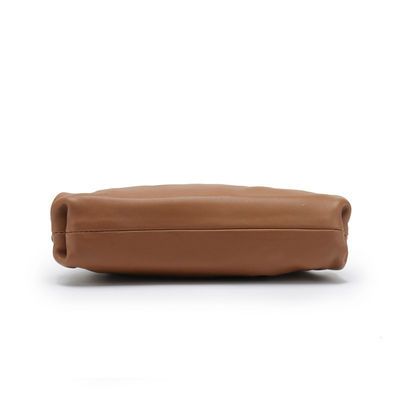 Portable Design Customizable Logo Women's Bag Genuine Leather Pleated Pattern Clutch