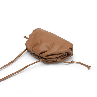 Portable Design Customizable Logo Women's Bag Genuine Leather Pleated Pattern Clutch