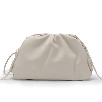Portable Design Customizable Logo Women's Bag Genuine Leather Pleated Pattern Clutch