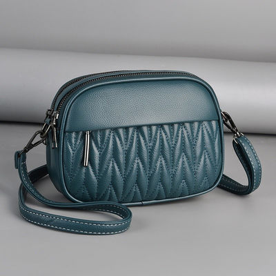 Custom Logo Avaliable Soft Leather Texture Crossbody Bag for Women Double Layer Bag