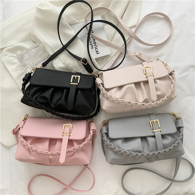 High Qualtiy Style Fold Fashion Weave Crossbody Girls Leather Chains For Women's Bags