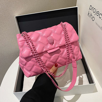 Charming Designer Rhombus Chain Bag Easy Carry Crossbody Function Leather Pu Material