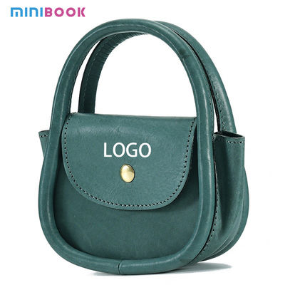 First Layer Cowhide Single Shoulder Street Fashion Lipstick Bag with Zipper Hasp Closure