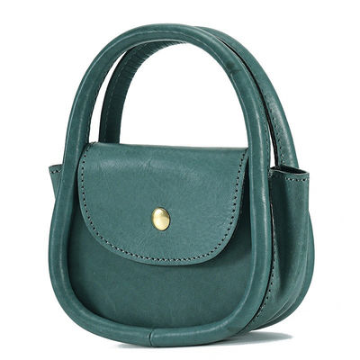 First Layer Cowhide Single Shoulder Street Fashion Lipstick Bag with Zipper Hasp Closure