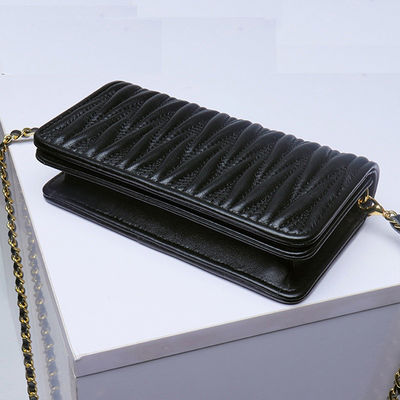 GENUINE LEATHER Sheepskin Pleated Chain Crossbody Bag Low MOQ Mix Models for Women