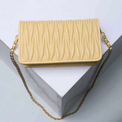 GENUINE LEATHER Sheepskin Pleated Chain Crossbody Bag Low MOQ Mix Models for Women
