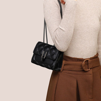 GENUINE LEATHER 2024 Crossbody Summer end Women's Bag Chain Mini Small Square Bag