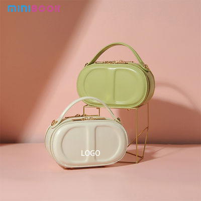 Small Cowhide Oval Box Bag for Women Versatile Genuine Leather Shoulder Crossbody Bag