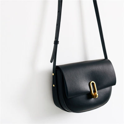 Custom Logo Avaliable 2024 Semi-Circle Saddle Bag for Women in Genuine Leather