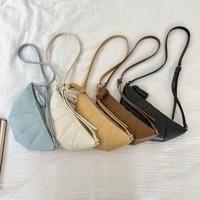 Lady Korean Shoulder Messenger Bag All Seasons Cute Dumpling Bag PU Leather Moon Bag